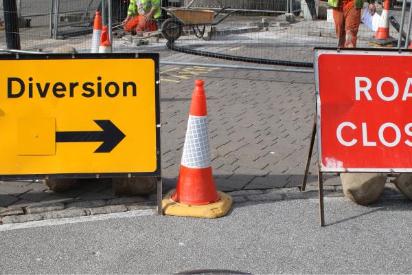 Road Closed and Diversion Signs