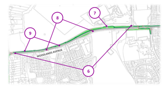 Birds eye view of the proposed Woodley Cycle Lane map