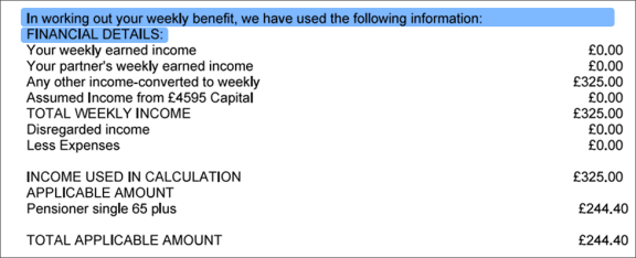 7. Housing benefit notification letter_How your entitlement has been worked out example image