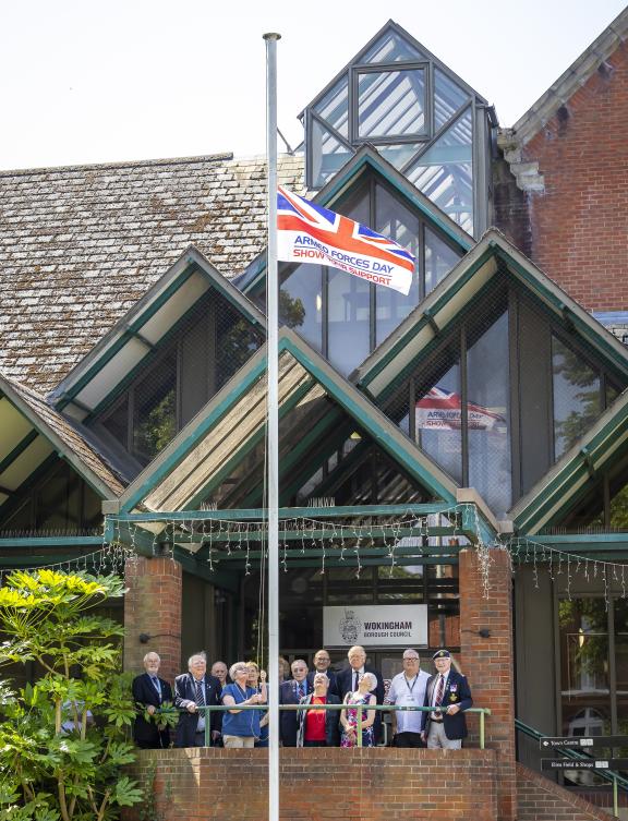 Armed forces flag raising