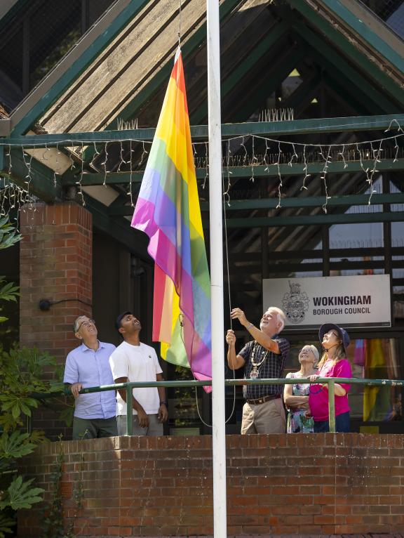 Pride flag raising