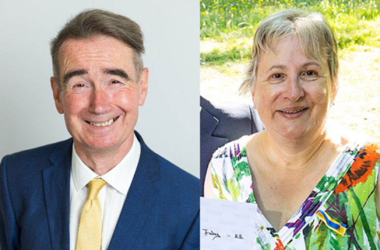 Headshots of Cllrs Stephen Conway and Prue Bray