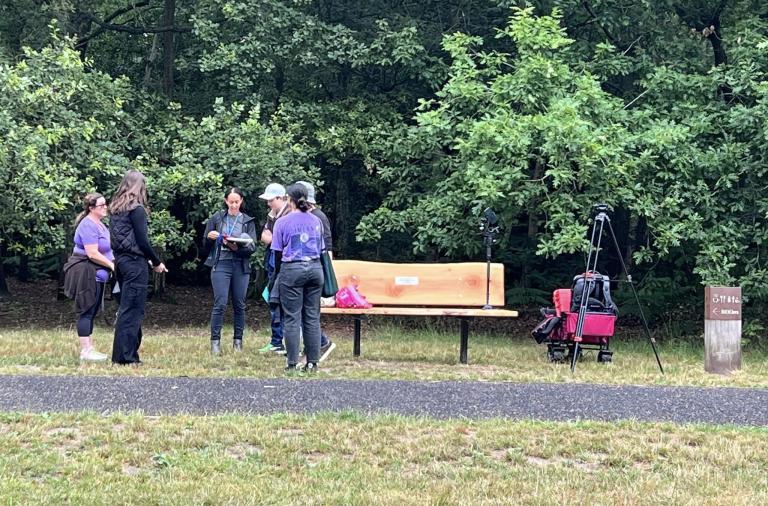 A camera crew and interviewers take an interview at California Country Parkrun