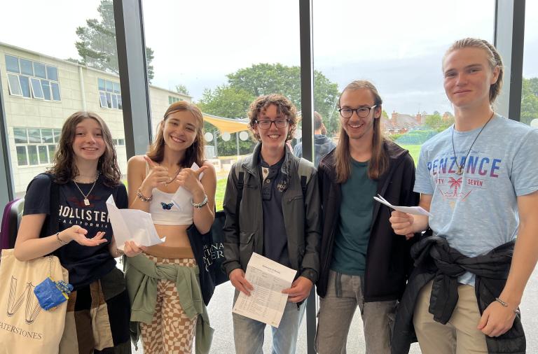 Five GCSE students celebrate with their results