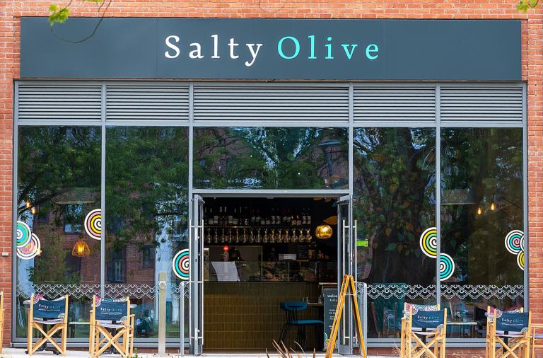 Exterior of Salty Olive in Elms p