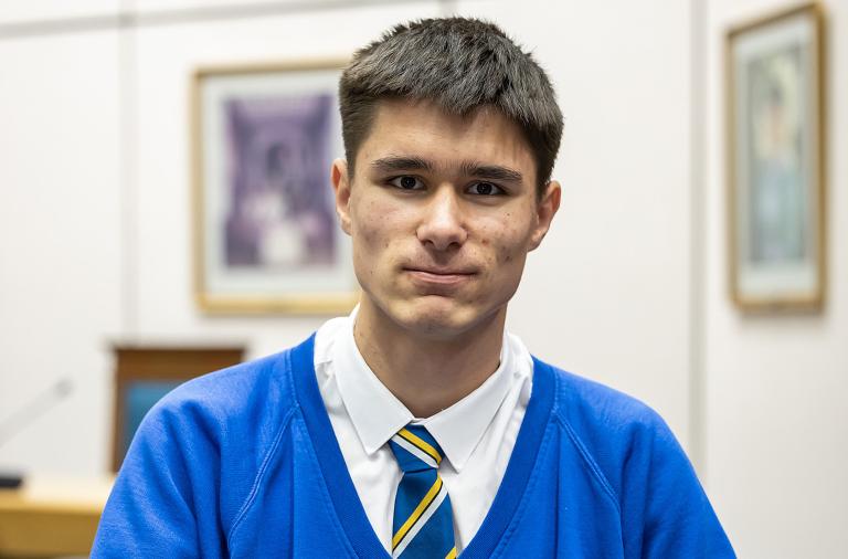 Will Hunt in the council chambers