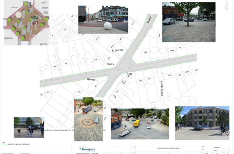 Map showing changes intended for California Cross as part of the planning consent.  