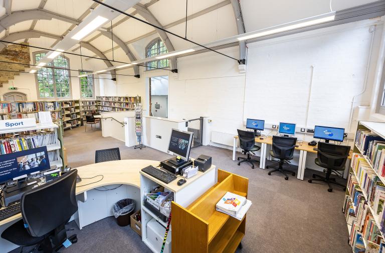 Main hall in the new Twyford Library 