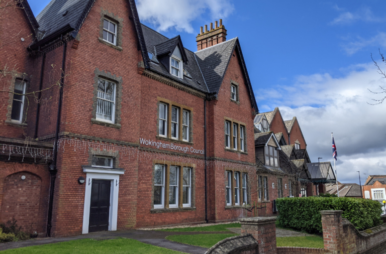 The council's Shute End offices, with Union flag flying outside