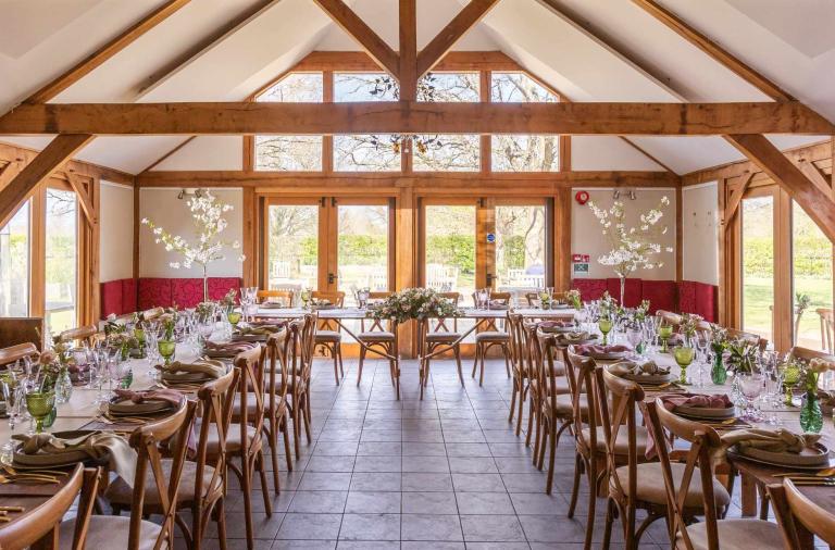 Interior wedding set up at Dinton Pastures