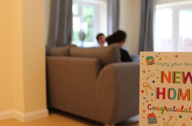 New home card with living room