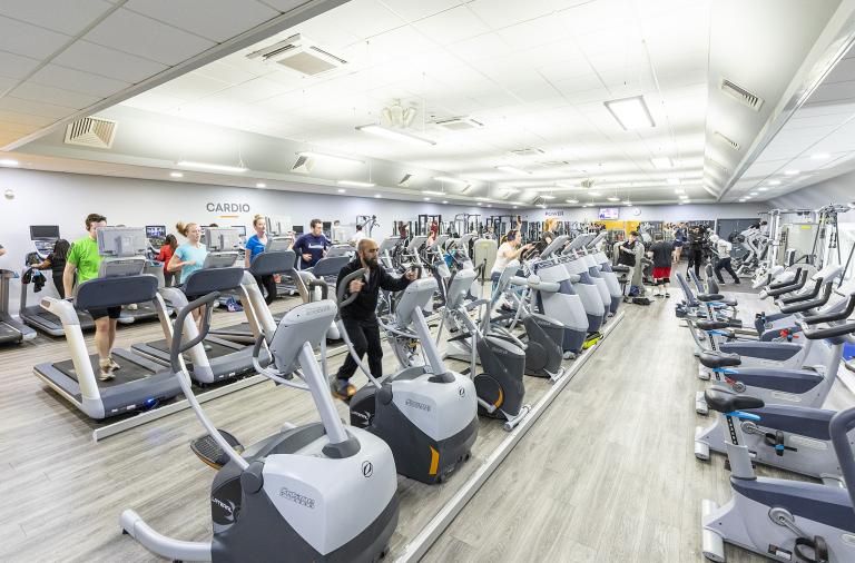 People working out inside Loddon Valley leisure centre