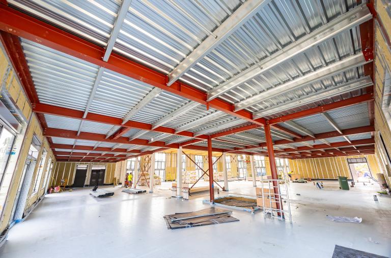 Interior shell of the new hall at The Piggott School