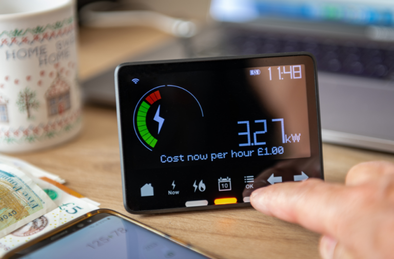 A resident uses an energy smart metre
