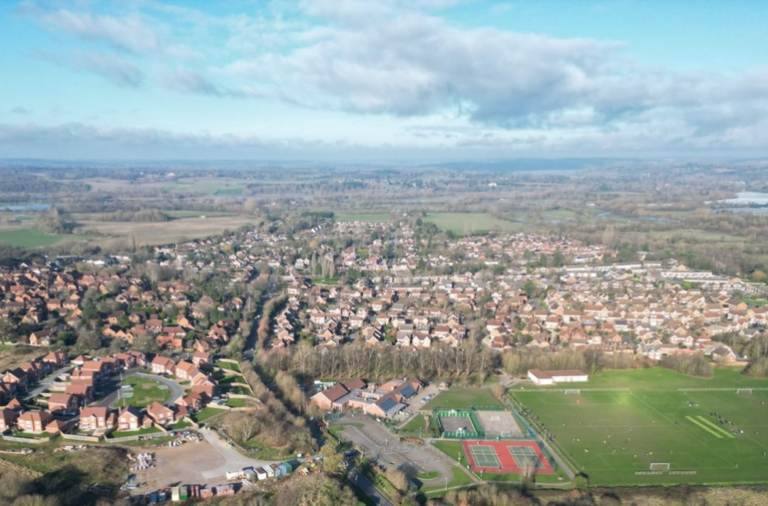 Aerial shot of Charvil Parish