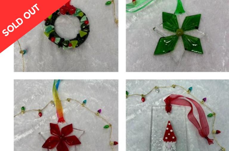 Christmas glass decorations - sold out banner