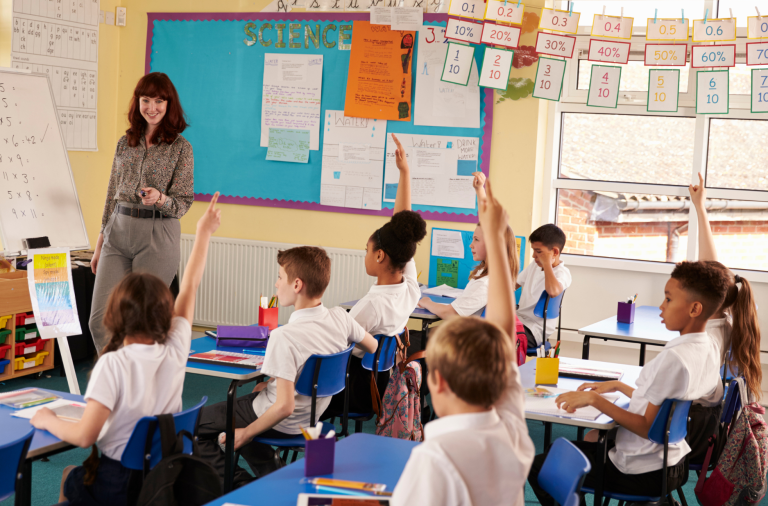 School children in class