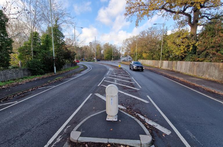 View from the traffic island on Reading Road which is going to be replaced as part of the works