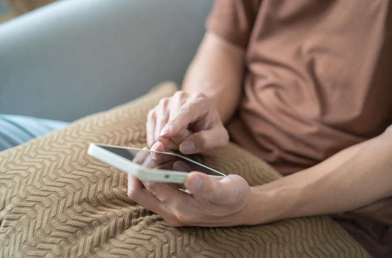 A person on their phone