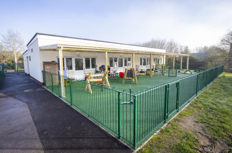 Outside play area with canopy