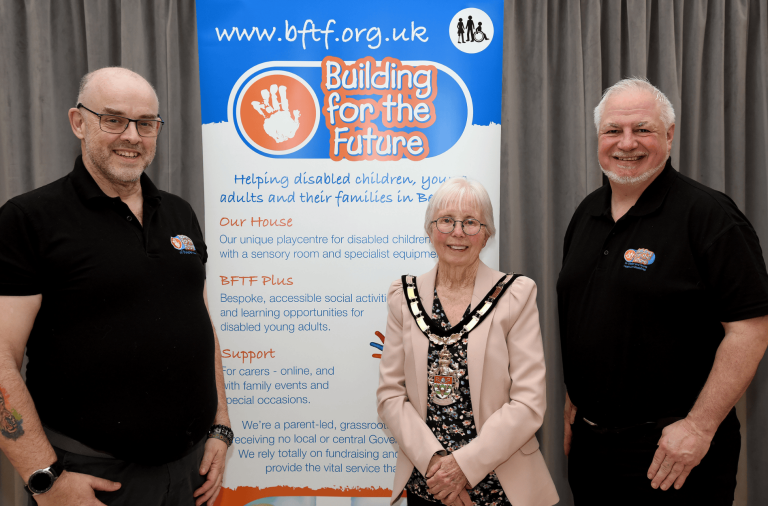 Wokingham Borough Mayor Cllr Carol Jewell with representatives from Building for the Future