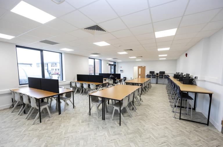 Inside sixth form desks and PC screens at The Piggott School