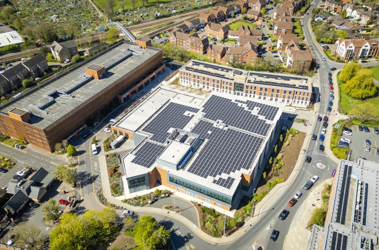 Leisure centre after photo - solar panels