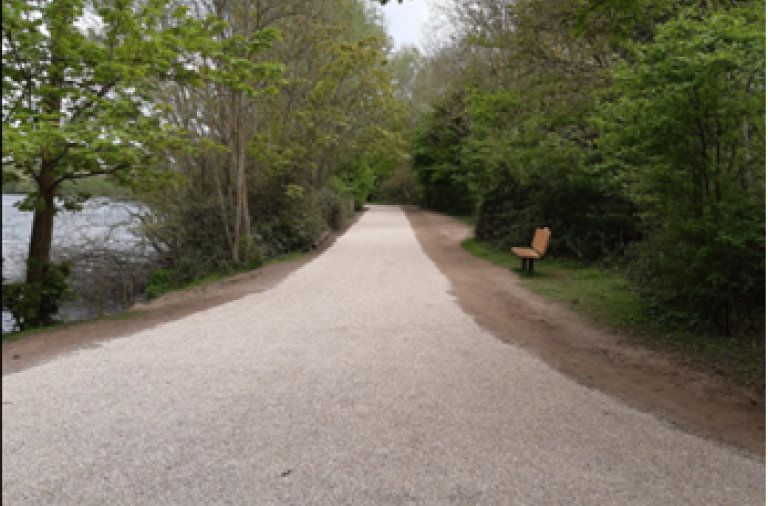Illustration showing how the paths are expected to look once the final gravel surface has been added.