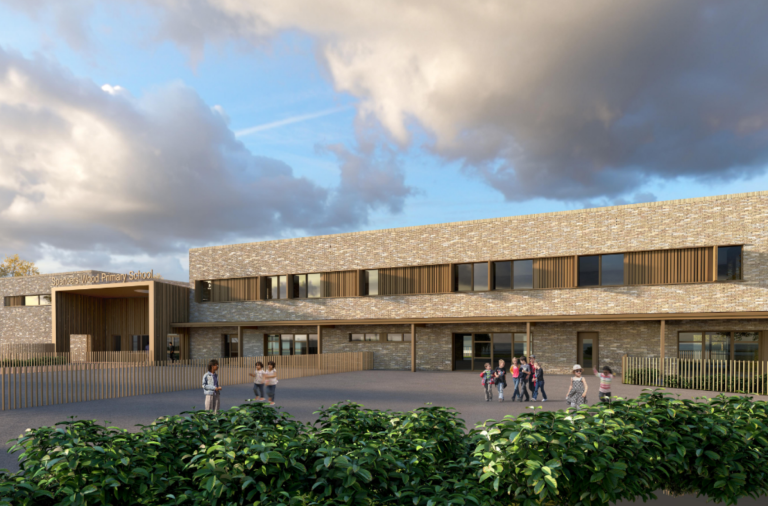 The image shows what the new school in Spencers Wood would look like