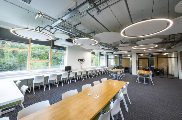 New classroom with desks and chairs at Bohunt Wokingham Sixth