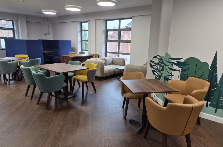 Seating area in The Broadleaf Cafe in The Glade Wokingham