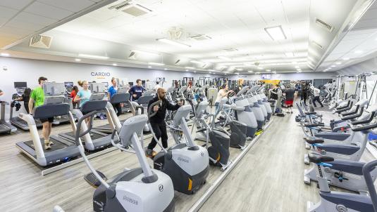 People working out inside Loddon Valley leisure centre