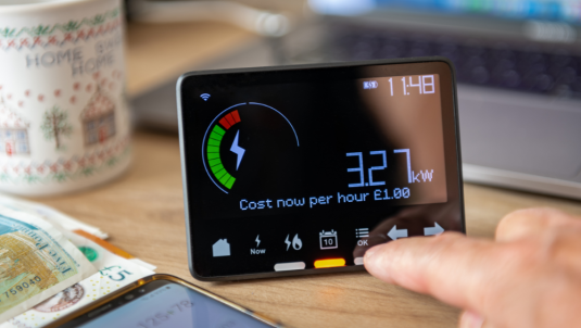 A resident uses an energy smart metre