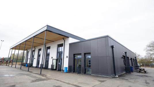 Exterior of the multi-use hall at The Piggott School