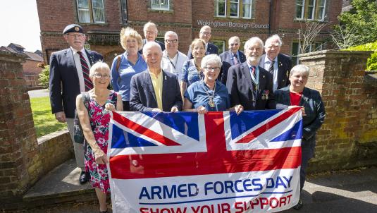 Armed forces flag raising