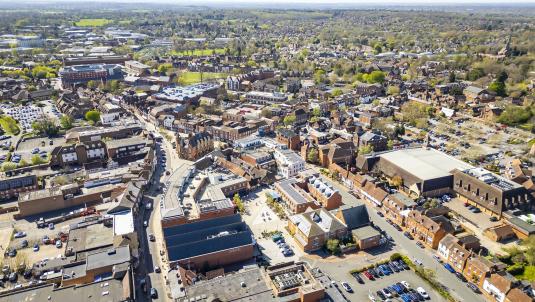 Wokingham Town Centre regeneration aerial view