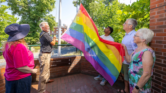 Pride flag raising