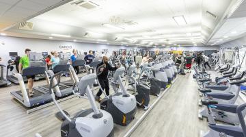 People working out inside Loddon Valley leisure centre