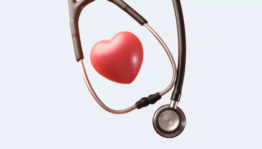 A heart shape and stethoscope