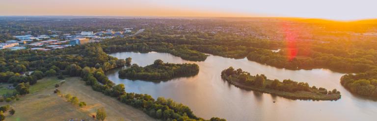 Dinton Pastures drone photograph