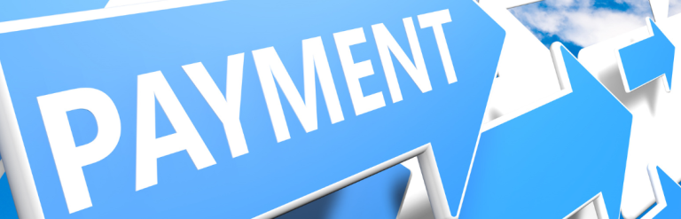 The word payment in an arrow with other arrows pointing in the same direction